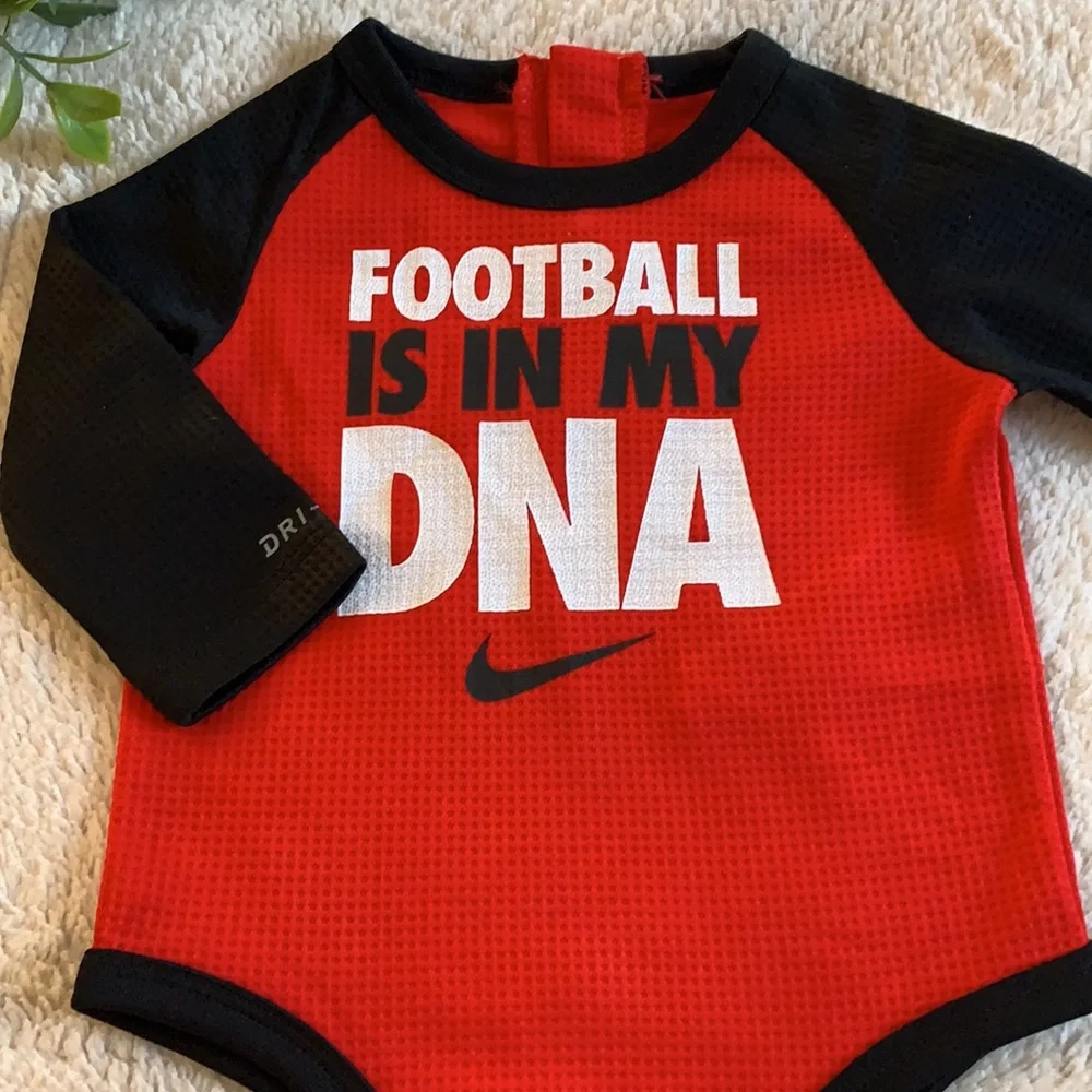 NWT Nike Baby 6M Bodysuit Onesie Football Red Black